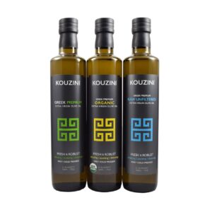 Greek Extra Virgin Olive Oil Kouzini trio - Premium, Organic, Unfiltered